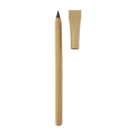 Stylo en bambou sans encre avec pointe en graphite noir couleur naturel deuxième vue frontale