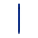 Stylo en plastique recyclé de divers coloris à encre bleue couleur bleu roi deuxième vue arrière