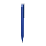 Stylo en plastique recyclé de divers coloris à encre bleue couleur bleu roi deuxième vue latérale