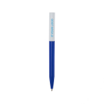 Stylo en plastique recyclé de divers coloris à encre bleue avec zone d'impression