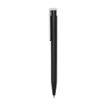 Stylo en plastique recyclé de divers coloris à encre noire couleur noir vue latérale