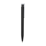 Stylo en plastique recyclé de divers coloris à encre noire couleur noir deuxième vue latérale