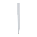 Stylo en plastique recyclé de divers coloris à encre noire couleur blanc