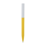 Stylo en plastique recyclé de divers coloris à encre noire couleur jaune