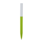 Stylo en plastique recyclé de divers coloris à encre noire couleur vert fluorescent