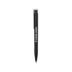 Stylo en plastique recyclé de divers coloris à encre noire avec zone d'impression
