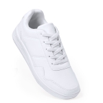 Baskets blanches en polyester avec lacets assortis taille 37 quatrième vue
