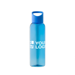 Gourde pour eau froide en RPET à bouchon anse en silicone 500ml couleur bleu avec zone d'impression