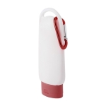 Crème solaire protection SPF 30 à mousqueton et bouchon assorti 60ml couleur rouge troisième vue