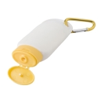 Crème solaire protection SPF 30 à mousqueton et bouchon assorti 60ml couleur jaune quatrième vue