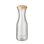 Grande bouteille en verre avec bouchon en liège 1 L couleur transparent avec zone d'impression