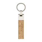 Élégant porte-clés personnalisé en liège avec une touche de métal Cork couleur marron première vue