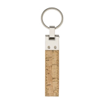 Élégant porte-clés personnalisé en liège avec une touche de métal Cork couleur marron deuxième vue
