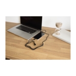 Set de câbles de recharge en nylon avec différents connecteurs couleur noir deuxième vue