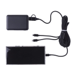 Set de câbles de recharge en nylon avec différents connecteurs couleur noir troisième vue