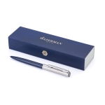Stylo de luxe en acier inoxydable avec encre bleue Waterman couleur bleu deuxième vue