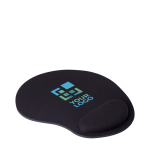 Tapis de souris en mousse avec repose-poignet couleur noir avec zone d'impression