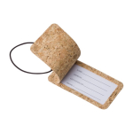 Etiquette de bagage en liège personnalisé avec logo Cork couleur marron deuxième vue