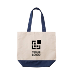Sac en coton de couleur assortie avec poche intérieure 280 g/m² couleur noir avec zone d'impression