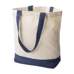Sac en coton de couleur assortie avec poche intérieure 280 g/m² couleur bleu quatrième vue