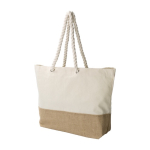Sac en jute et coton résistant avec poignées renforcées Jute Summer couleur kaki troisième vue