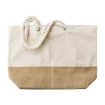 Sac en jute et coton résistant avec poignées renforcées Jute Summer couleur kaki quatrième vue