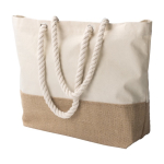 Sac en jute et coton résistant avec poignées renforcées Jute Summer couleur kaki cinquième vue