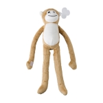 Singe en peluche avec velcro sur les mains, étiquette personnalisable couleur multicolore première vue