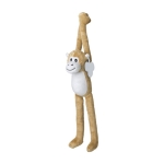 Singe en peluche avec velcro sur les mains, étiquette personnalisable couleur multicolore troisième vue