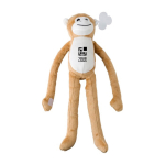 Singe en peluche avec velcro sur les mains, étiquette personnalisable couleur multicolore avec zone d'impression