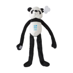 Panda en peluche avec velcro sur les mains et logo sur l'étiquette couleur multicolore avec zone d'impression