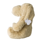Chien en peluche avec yeux brodés et étiquette personnalisable couleur beige troisième vue