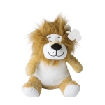 Lion en peluche avec étiquette personnalisable et yeux brodés couleur beige troisième vue