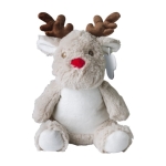 Renne gris en peluche pour enfants avec logo sur étiquette couleur multicolore première vue