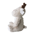 Renne gris en peluche pour enfants avec logo sur étiquette couleur multicolore avec zone d'impression