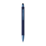 Stylo de luxe avec finition mate, détails brillants et encre bleue couleur bleu première vue