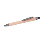 Stylo avec finition mate et détails de couleur graphite, encre bleue couleur rose troisième vue