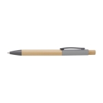 Stylo en bambou avec détails colorés en aluminium, encre bleue couleur gris première vue