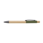 Stylo en bambou avec détails colorés en aluminium, encre bleue couleur vert première vue
