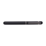 Stylo roller en aluminium et laiton, détails brillants, encre bleue couleur noir cinquième vue