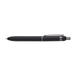 Stylo en aluminium et laiton avec détails brillants, encre bleue couleur noir deuxième vue