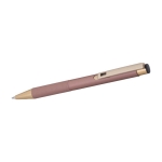 Stylo en aluminium au fini mat, coloris au choix, encre bleue couleur saumon troisième vue