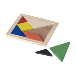 Puzzle tangram en bois de différentes couleurs à personnaliser Shape couleur marron deuxième vue