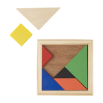 Puzzle tangram en bois de différentes couleurs à personnaliser Shape couleur marron troisième vue
