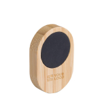 Support magnétique pour portable pour la voiture en bambou Carpool couleur marron avec zone d'impression
