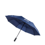 Parapluie pliant automatique en RPET 190T à 8 panneaux Ø98 couleur bleu avec zone d'impression