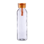 Gourde en verre avec bouchon et dragonne en silicone assortis 500ml couleur orange première vue