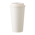 Mug en plastique avec couvercle à vis et ouverture pour boire 475ml couleur beige première vue