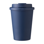 Mug en plastique avec couvercle à vis et ouverture pour boire 350ml couleur bleu marine première vue