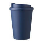 Mug en plastique avec couvercle à vis et ouverture pour boire 350ml couleur bleu marine deuxième vue